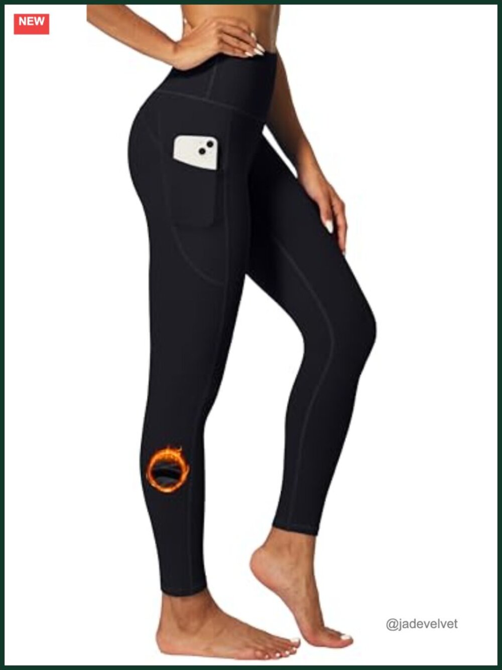Fleece Lined Leggings High Waisted Thermal Yoga Hiking Pants with Pockets